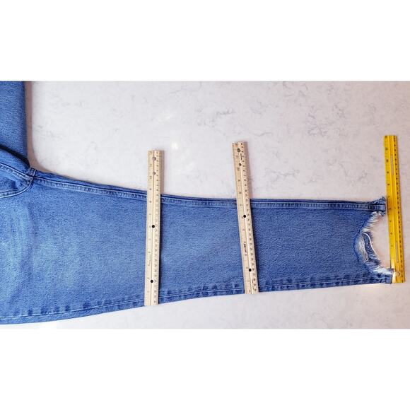 ANINE BING Sonya High Rise Straight Leg Jeans Raw Hem Women's Size 30 - Picture 16 of 16